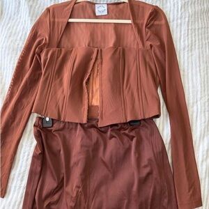 Elegant Rust Skirt & Top by With Jean
